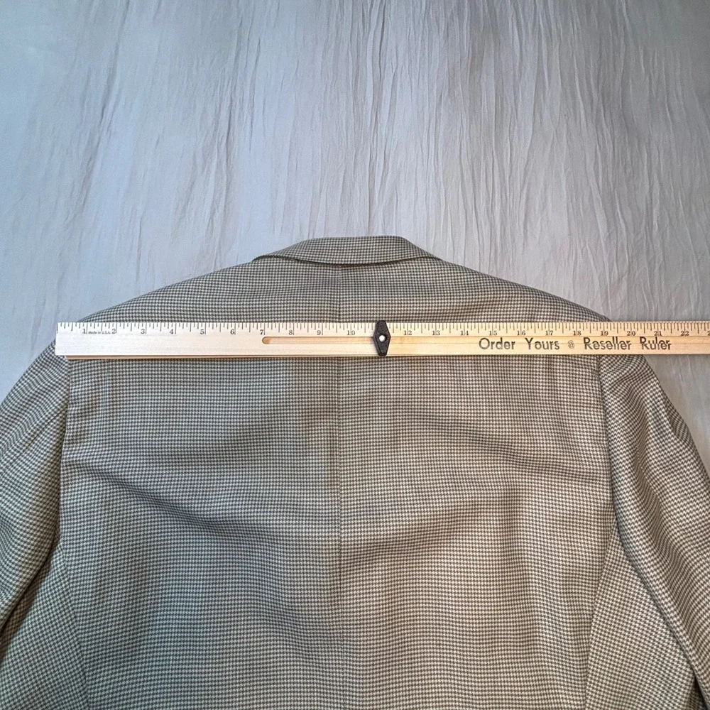 Ermenegildo Zegna 15 Milmil Blazer men's 44 Tan Blue Houndstooth Sport Coat wool